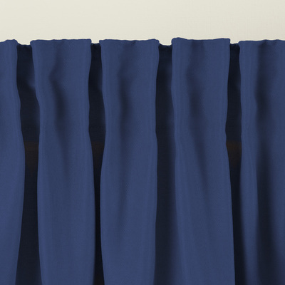 Pencil pleat curtain navy blue velvet 140 x 280 cm 1 pc. 140 x 280 cm
