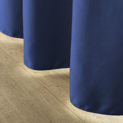 Pencil pleat curtain navy blue velvet 140 x 280 cm 1 pc. 140 x 280 cm