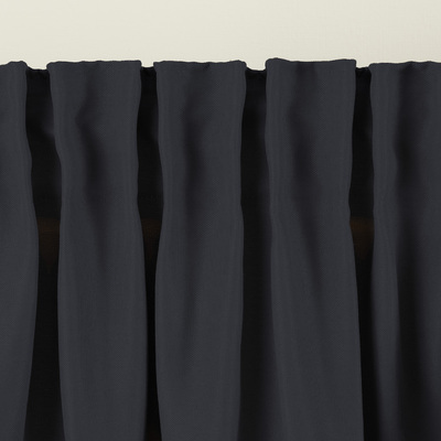 Pencil pleat curtain black velvet 140 x 280 cm 1 pc. 140 x 280 cm