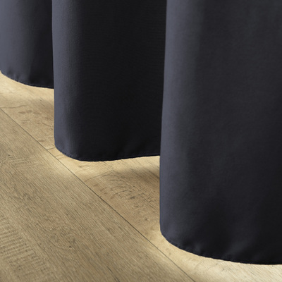 Pencil pleat curtain black velvet 140 x 280 cm 1 pc. 140 x 280 cm