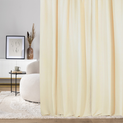 Pencil pleat curtain cream velvet 140 x 280 cm 1 pc. 140 x 280