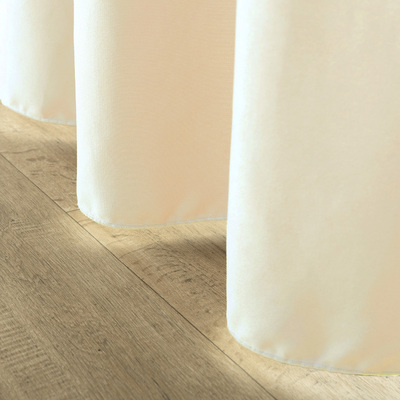 Pencil pleat curtain cream velvet 140 x 280 cm 1 pc. 140 x 280