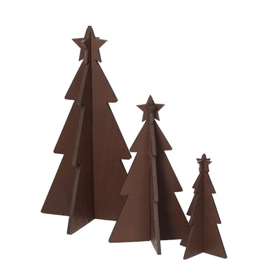 Dekoracja Rustic Trees 3 szt. brown 14/10/7x25/18/12 cm