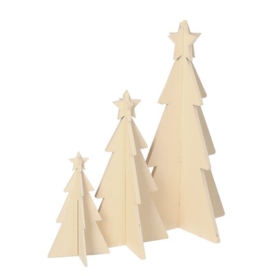 Dekoracja Rustic Trees 3 szt. natural 14/10/7x25/18/12 cm