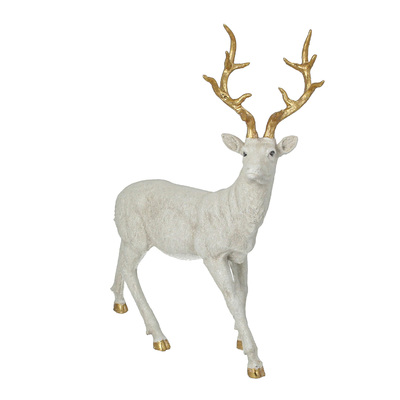 Figurka Deer White 40x12x45 cm gold