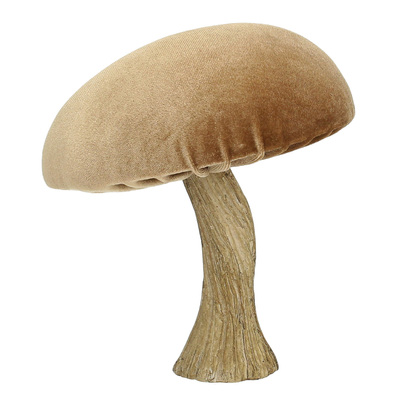 Dekoracja Velvet Mushroom 17 cm caramel 16x17 cm