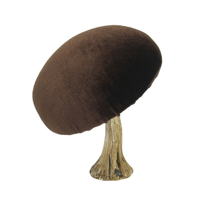 Dekoracja Velvet Mushroom 12 cm brown 11x12 cm