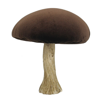 Dekoracja Velvet Mushroom 17 cm brown