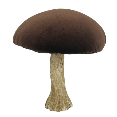 Dekoracja Velvet Mushroom 17 cm brown 16x17 cm