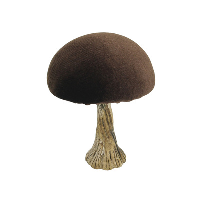 Dekoracja Velvet Mushroom 10 cm brown 9x10 cm