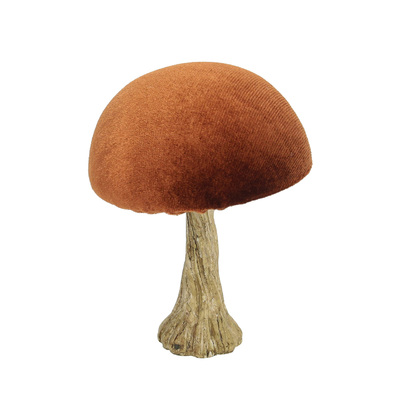 Dekoracja Velvet Mushroom 10 cm orange 9x10 cm