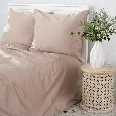 Parure de lit en satin Rose beige 160x200 cm 160x200 cm