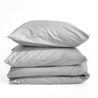 Bettwäscheset Baumwollsatin light grey 200x220 cm 220x200 cm