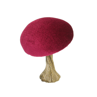 Décoration Velvet Mushroom 10 cm ruby