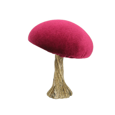 Décoration Velvet Mushroom 10 cm ruby 9x10 cm