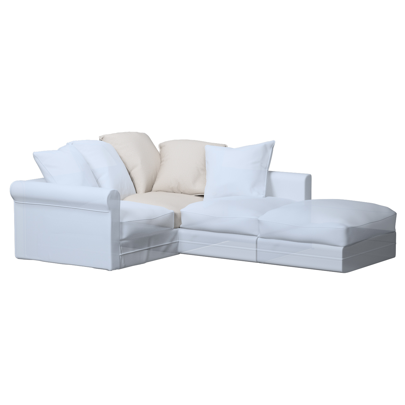 Dekoria Bezug für Grönlid Eckelement, Kollektion Living Basic, grau