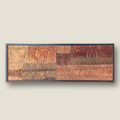 Wanddekoration Carvato 125x44x4 cm