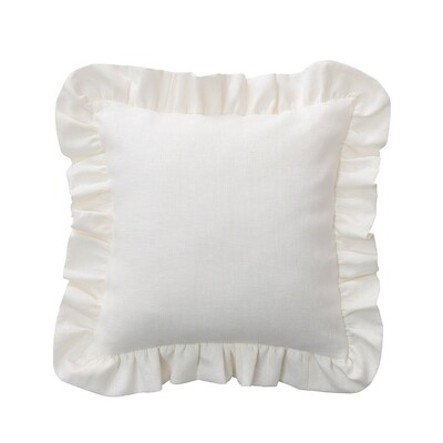 Poszewka Paula z falbaną 45 x 45 cm w kolekcji Linen, tkanina: 392-04