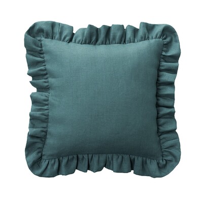Poszewka Paula z falbaną 45 x 45 cm w kolekcji Linen, tkanina: 159-09