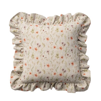 Poszewka Paula z falbaną 45 x 45 cm w kolekcji Hemp Blend, tkanina: 159-33