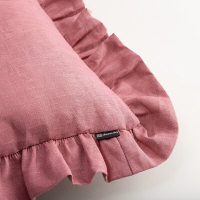 Housse de coussin Paula avec cantonnière 45 x 45 cm dans la collection Linen, Tissu: 159-12