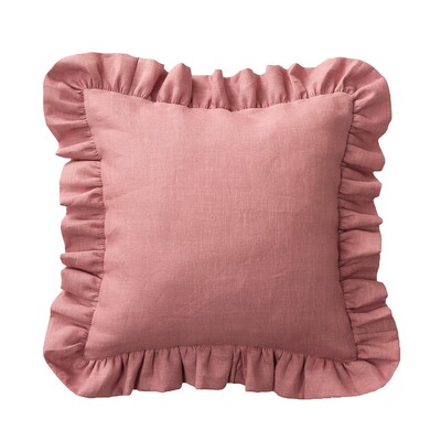 Housse de coussin Paula avec cantonnière 45 x 45 cm dans la collection Linen, Tissu: 159-12