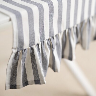Table runner with valance 40x160 cm 40x160 in collection Quadro, fabric: 136-02