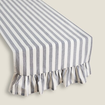 Table runner with valance 40x160 cm 40x160 in collection Quadro, fabric: 136-02