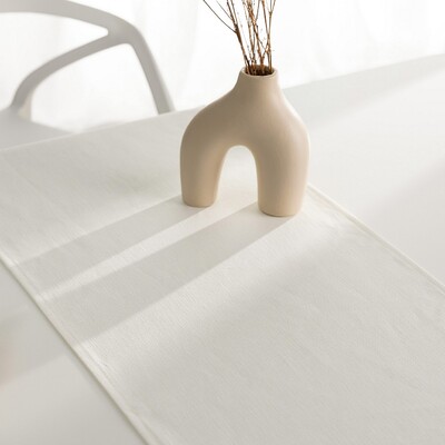 Bieżnik z falbaną 40x160 cm 40x160 w kolekcji Linen, tkanina: 392-04