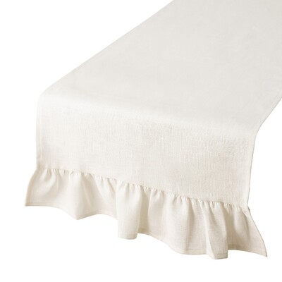 Bieżnik z falbaną 40x160 cm 40x160 w kolekcji Linen, tkanina: 392-04