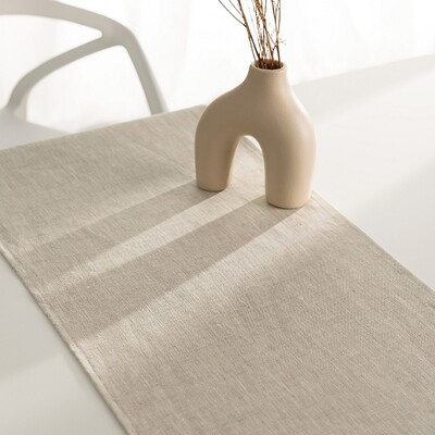 Bieżnik z falbaną 40x160 cm 40x160 w kolekcji Linen, tkanina: 392-05