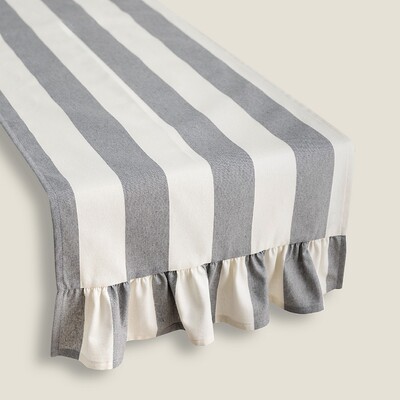 Table runner with valance 40x160 cm 40x160 in collection Quadro, fabric: 143-91