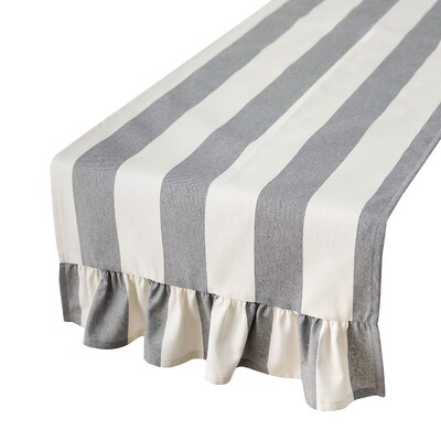 Table runner with valance 40x160 cm 40x160 in collection Quadro, fabric: 143-91