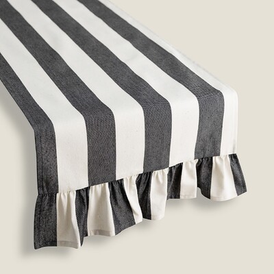 Table runner with valance 40x160 cm 40x160 in collection Quadro, fabric: 143-92