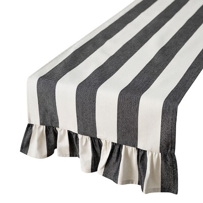 Table runner with valance 40x160 cm 40x160 in collection Quadro, fabric: 143-92