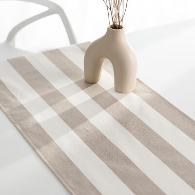 Bieżnik z falbaną 40x160 cm 40x160 w kolekcji Quadro, tkanina: 143-93
