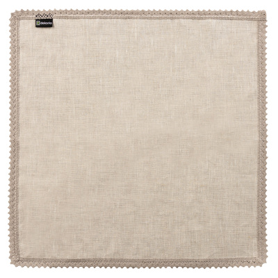 Serwetka z koronką 1 szt. 48x48 48x48 cm w kolekcji Linen, tkanina: 392-05