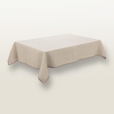 Hørdug med blondekant 130x180 cm fra kollektionen Linen, Stof: 392-05