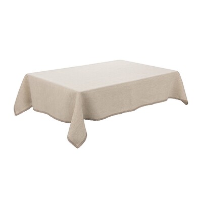 Hørdug med blondekant 130x180 cm fra kollektionen Linen, Stof: 392-05