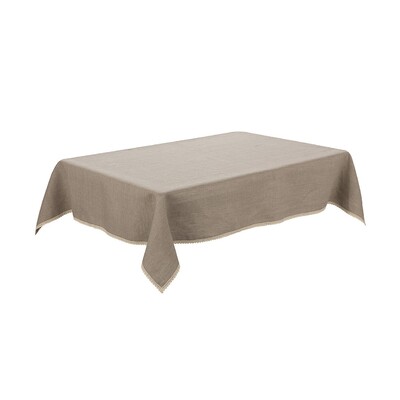 Linneduk med spetskant 130x180 cm i kollektionen Linne, Tyg: 392-10