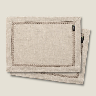 Placemate with lace 30x40 cm 2 pcs. 30x40 cm in collection Linen, fabric: 392-05