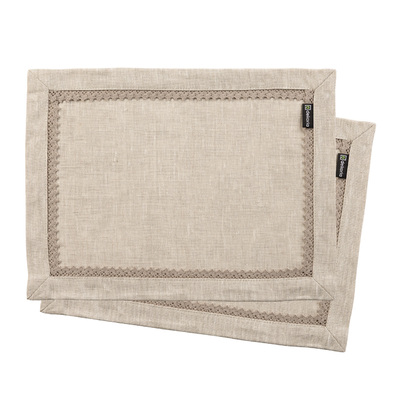 Placemate with lace 30x40 cm 2 pcs. 30x40 cm in collection Linen, fabric: 392-05