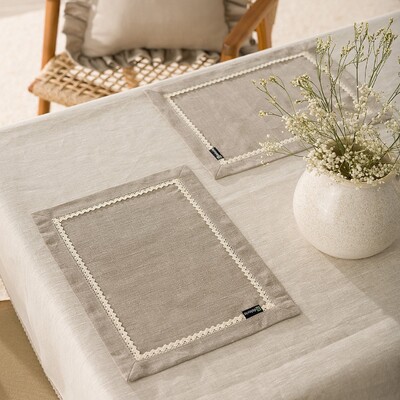Tabletter, 2 styck 30x40 cm i kollektionen Linne, Tyg: 392-10