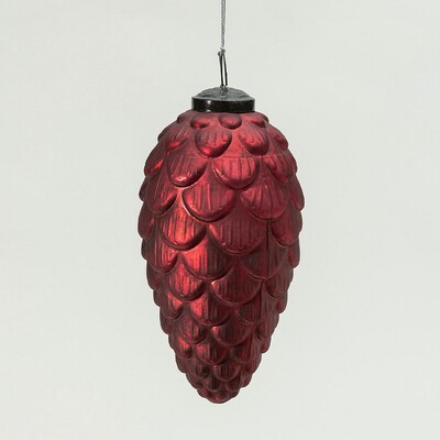 Bombka szklana Pine Red 8x8x15 cm