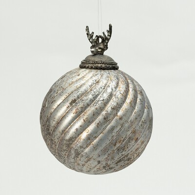 Bombka szklana Silver Twist 10x10x14 cm 10x10x14 cm