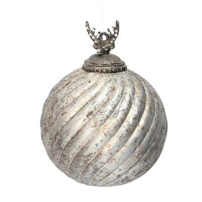 Bombka szklana Silver Twist 10x10x14 cm 10x10x14 cm