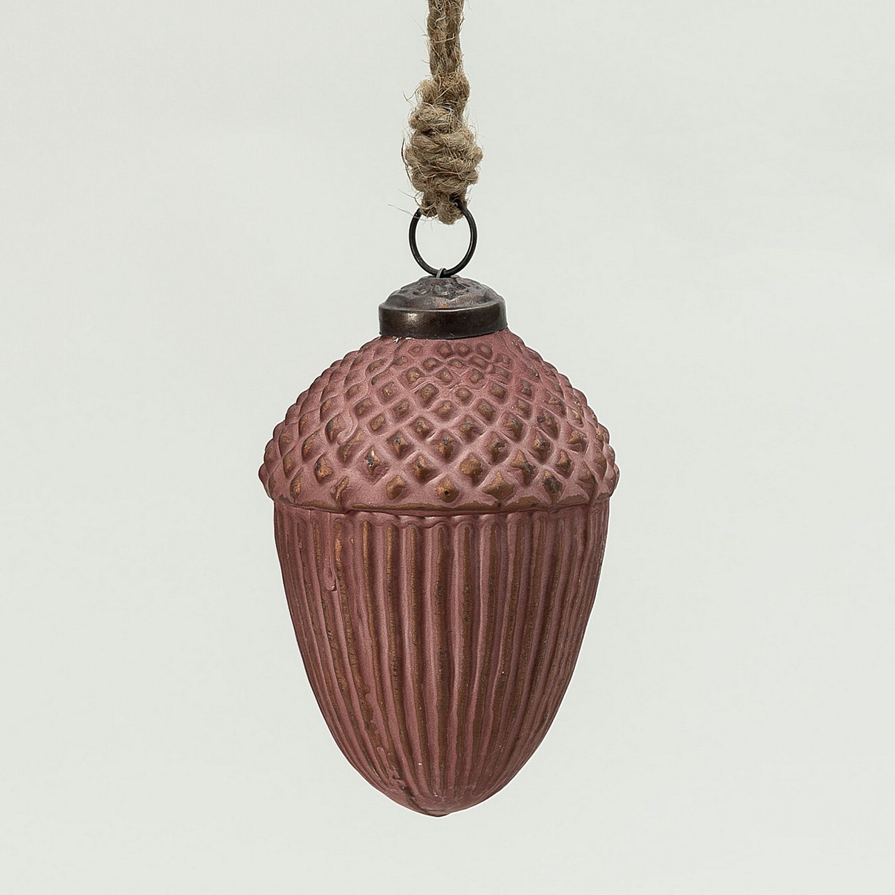 Dekoria Skleněná baňka Acorn Burgundy 7x10 cm, 7x7x10 cm