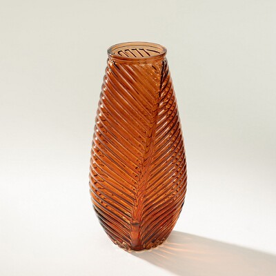 Szklany wazon Leaf I 13x10x29 cm