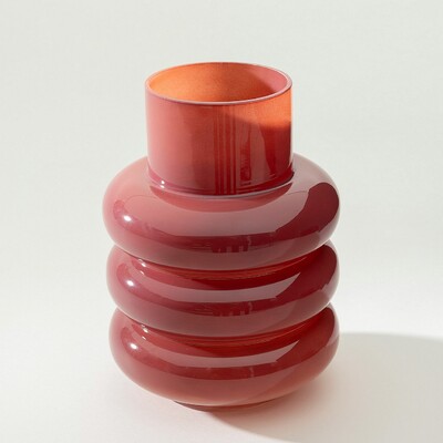 Glass vase Rosso 16x24 cm
