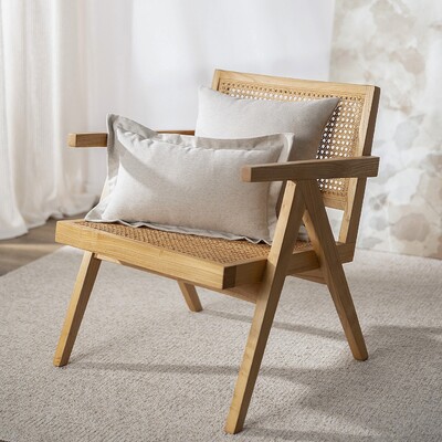 Pudebetræk med ståsøm 47x28cm 47 X 28 CM fra kollektionen Hemp Blend, Stof: 159-34